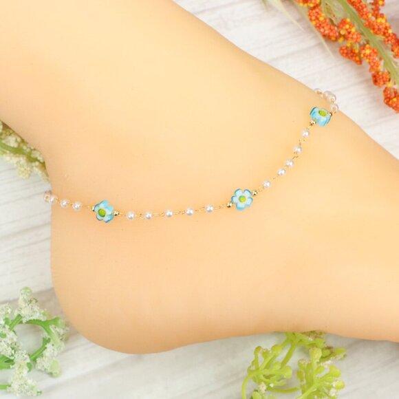 "Handmade Anklet – Elegant & Delicate Jewelry for Women | UNVRC1697 - Picture 10 of 10